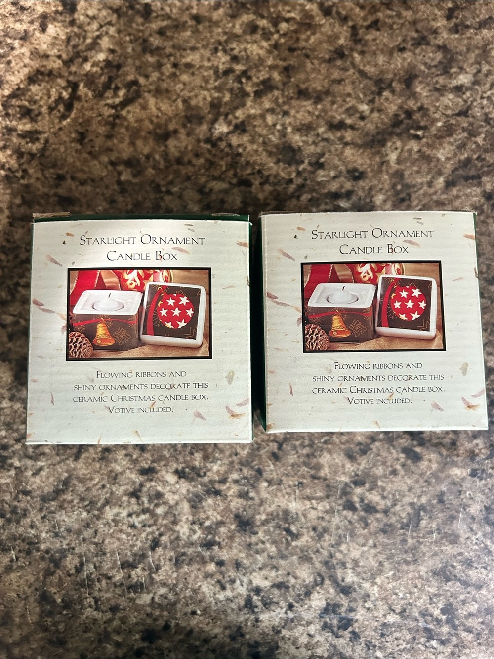 Candle Box - Red Ceramic Holiday Candle (Set of 2)